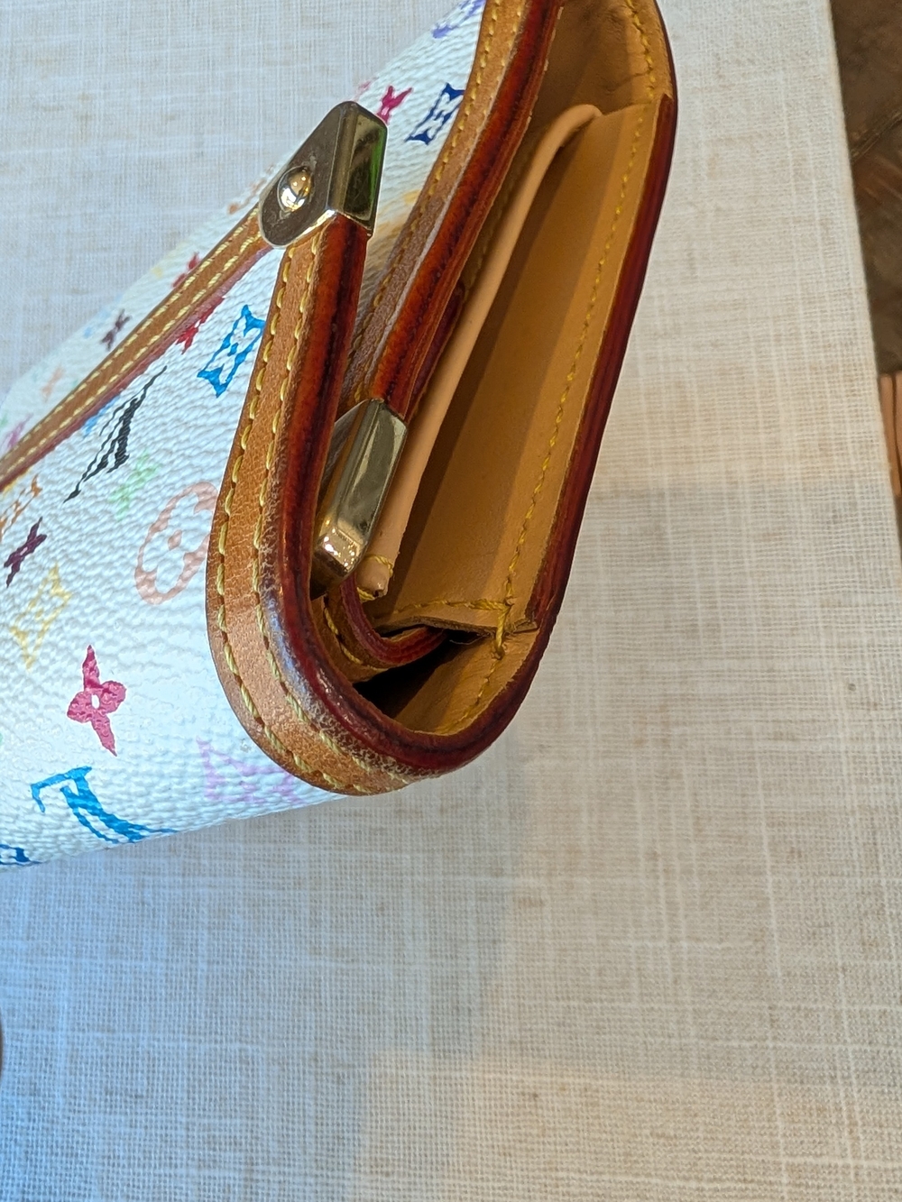 Louis Vuitton Multicolor Monogram White Canvas Clutch Wallet - Picture 8 of 16
